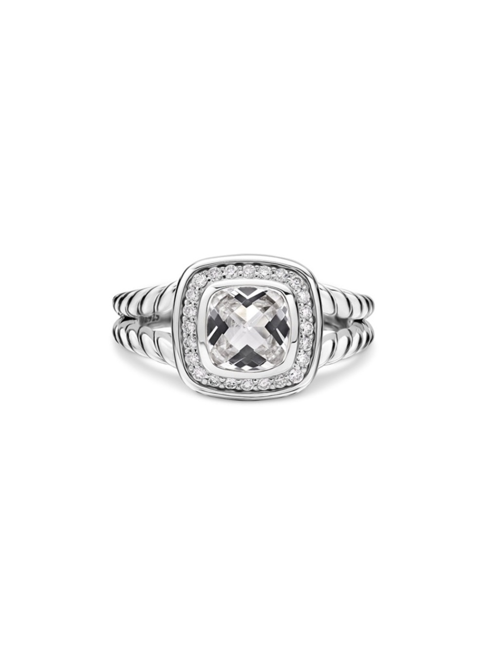 David Yurman petite ambion ring in sterling silver with gemstone & diamonds 7mm